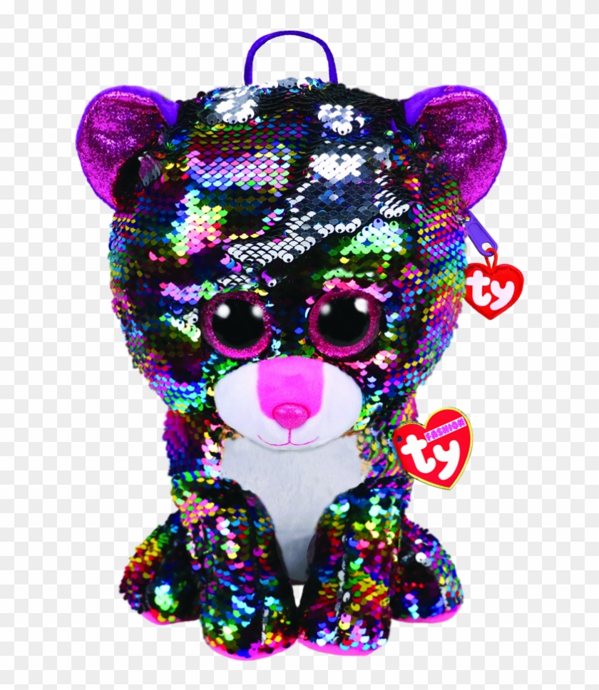 Dotty The Multicoloured Leopard Sequin Backpack Ty - Magic Beanie Boos Ty #1473337