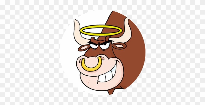 Good Bullogna - Funny Grinning Bull Cartoon Character Tile Coaster #1473459