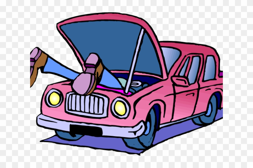 Engine Clipart Vehicle Maintenance - Look Under The Hood Cartoon - Free  Transparent PNG Clipart Images Download