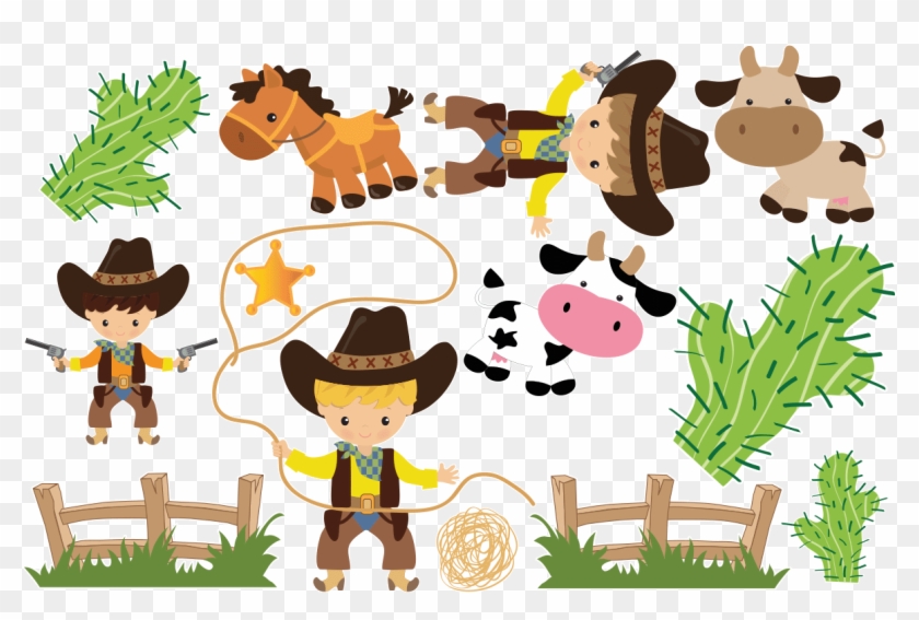 Sticker Les Cowboys Ambiance Sticker Col Sand A098 - Cartoon #1473663