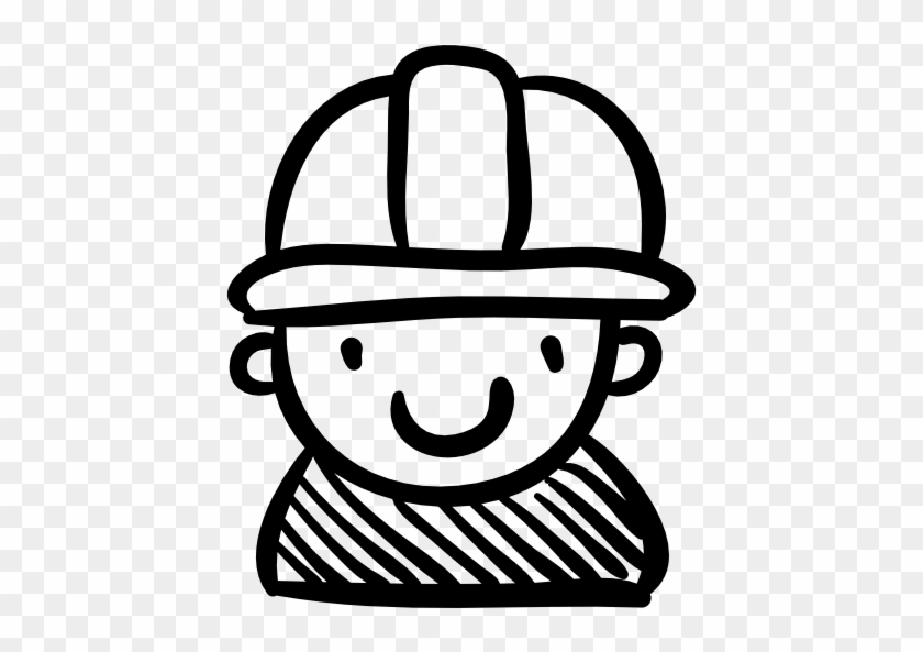 Jpg Black And White Download Drawing Construction Hand - Drawn Worker Png #1473701