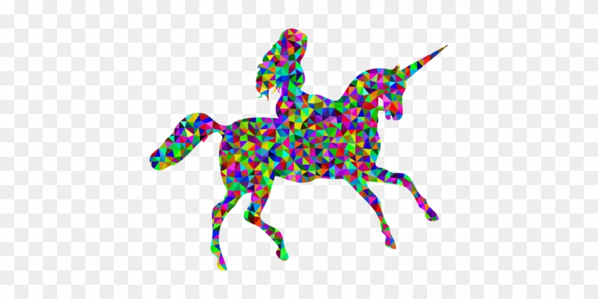 Unicorn Equestrian Horse Silhouette Fairy Tale - Riding Unicorn Png #1474101