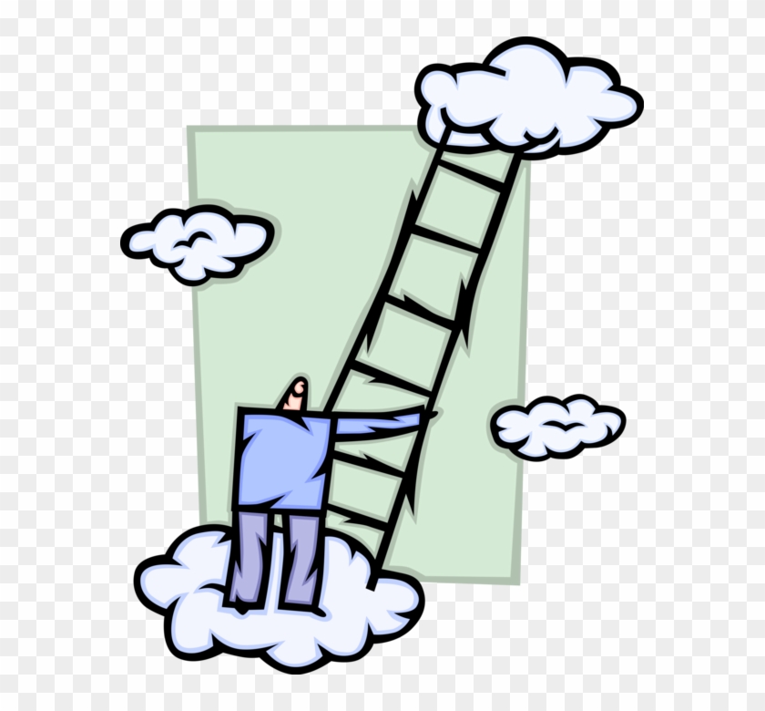 Climbing Ladders Royalty Free Vector Clip Art Illustration - Climbing Ladders Royalty Free Vector Clip Art Illustration #1474182