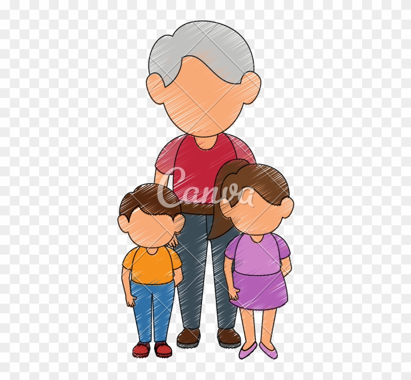 Grandchildren And Grandfather - Grandchildren And Grandfather #1475096