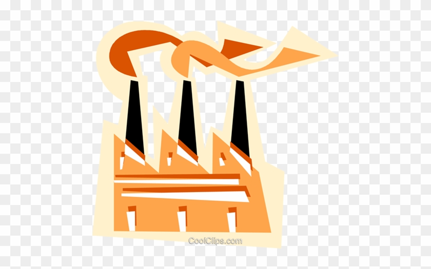 Factory Smoke Stacks Royalty Free Vector Clip Art Illustration - Factory Smoke Stacks Royalty Free Vector Clip Art Illustration #1475119