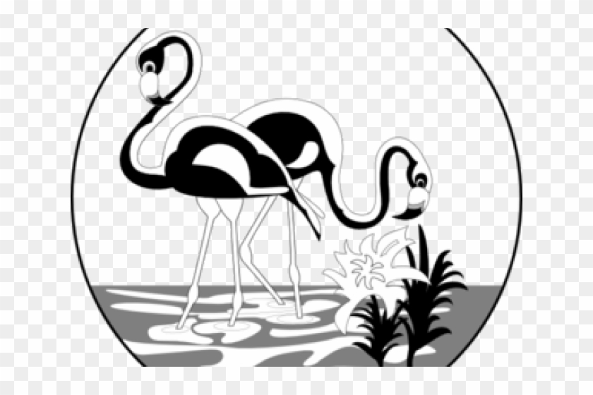 Flamingo Clipart Black And White - Flamingo Clipart Black And White #1475599
