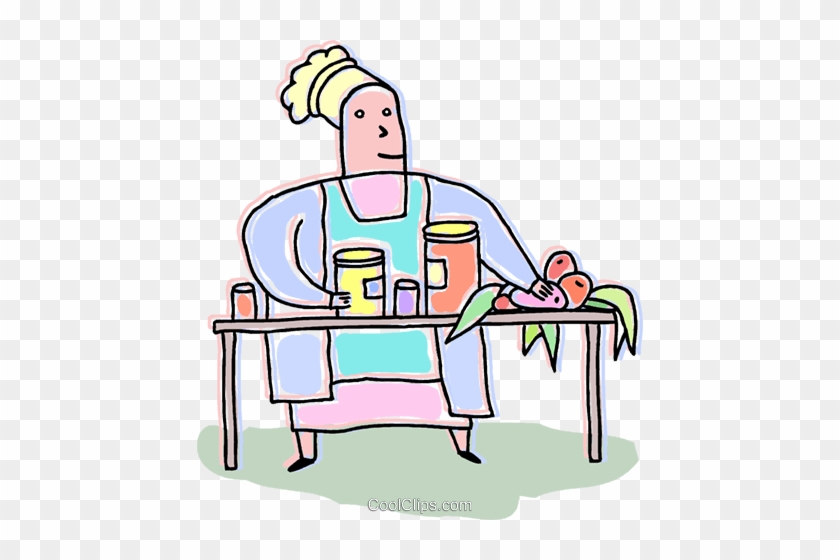 Female Cook Preparing A Meal Royalty Free Vector Clip - Female Cook Preparing A Meal Royalty Free Vector Clip #1476363