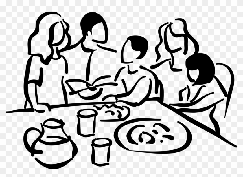 Clip Art Transparent At Table Eat Meal Vector Image - Clip Art Transparent At Table Eat Meal Vector Image #1476551