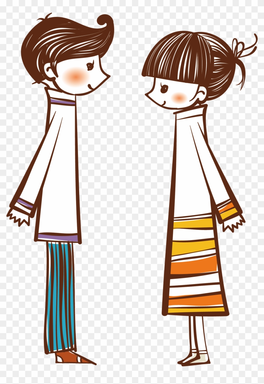 Cartoon Significant Other Falling Couple Png Element - Cartoon Significant Other Falling Couple Png Element #1476887