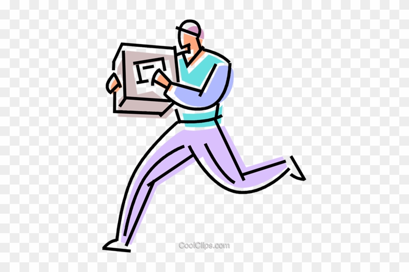 Courier Delivering A Package Royalty Free Vector Clip - Courier Delivering A Package Royalty Free Vector Clip #1477438