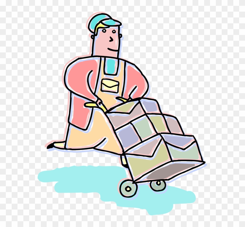 Courier Delivering Packages Royalty Free Vector Clip - Courier Delivering Packages Royalty Free Vector Clip #1477469
