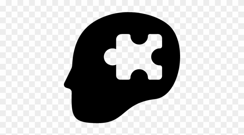 Missing Puzzle Piece Shape In Bald Head Side View Vector - Missing Puzzle Piece Shape In Bald Head Side View Vector #1477636