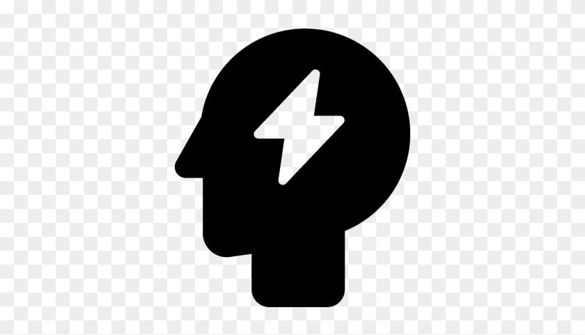 Power Bolt Symbol In Bald Head Vector - Power Bolt Symbol In Bald Head Vector #1477637