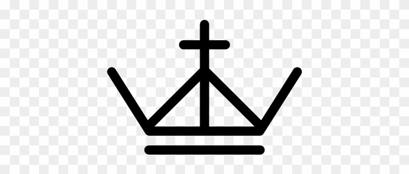 Royal Crown Lines With Cross Vector - Royal Crown Lines With Cross Vector #1477989