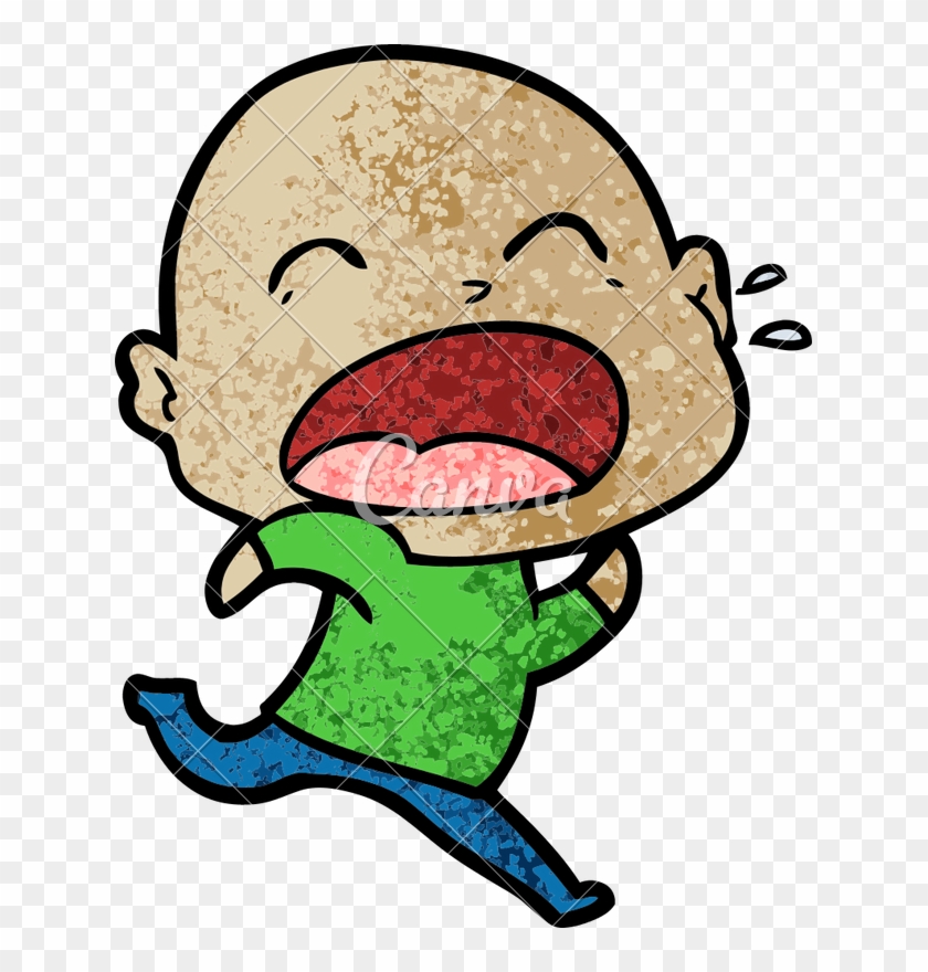 Cartoon Shouting Bald Man - Cartoon Shouting Bald Man #1478433