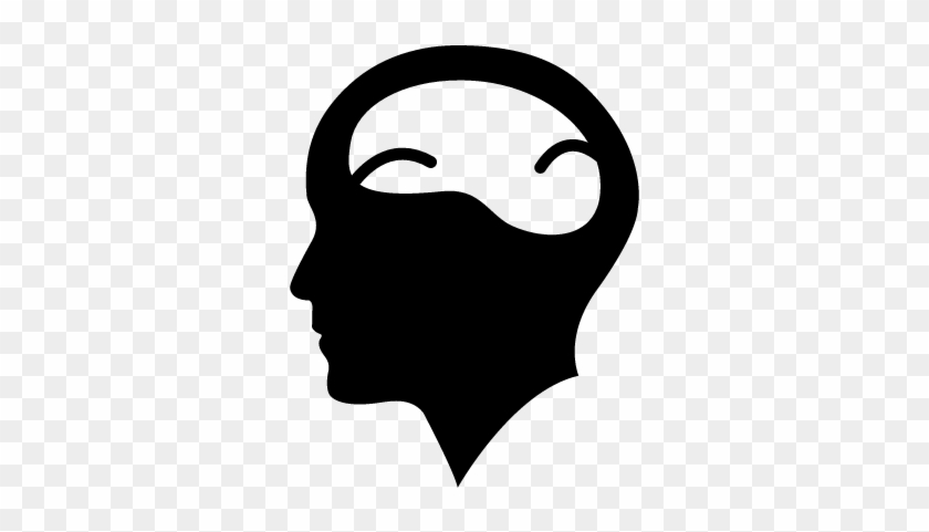 Bald Man Head With Brain Vector - Bald Man Head With Brain Vector #1478442
