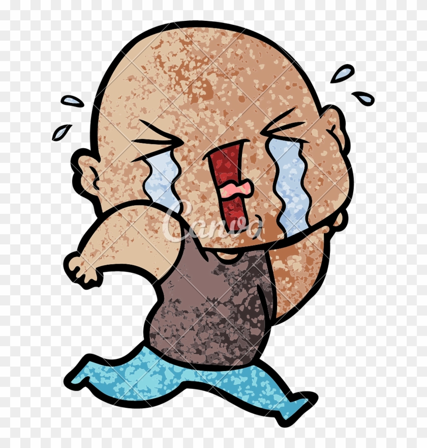 Cartoon Crying Bald Man - Cartoon Crying Bald Man #1478443