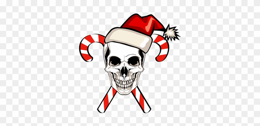 Christmas Skull And Candy Canes - Christmas Skull And Candy Canes #1478783