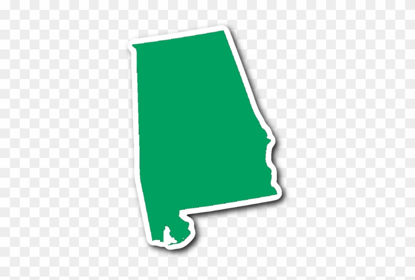 Alabama State Shape Sticker Green - Alabama State Shape Sticker Green #1478948