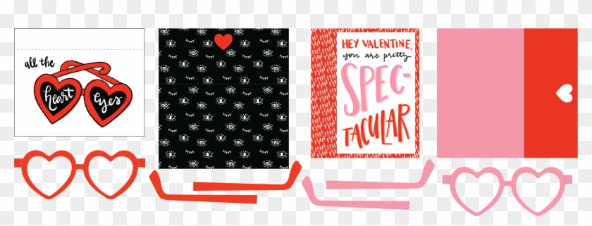 Printable Valentine Cards With Heart Glasses Supplies - Printable Valentine Cards With Heart Glasses Supplies #1479394