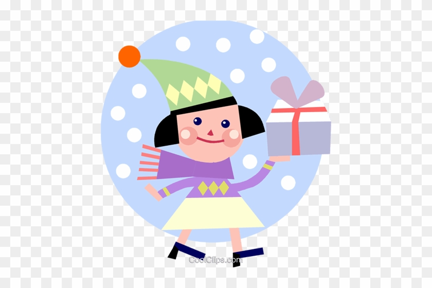 Girl Walking In The Snow Royalty Free Vector Clip Art - Girl Walking In The Snow Royalty Free Vector Clip Art #1479438