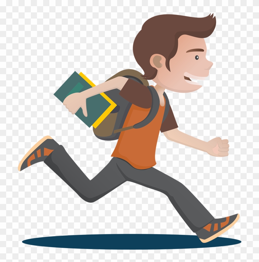 Student School Clip Art - Student Running Clipart #231003