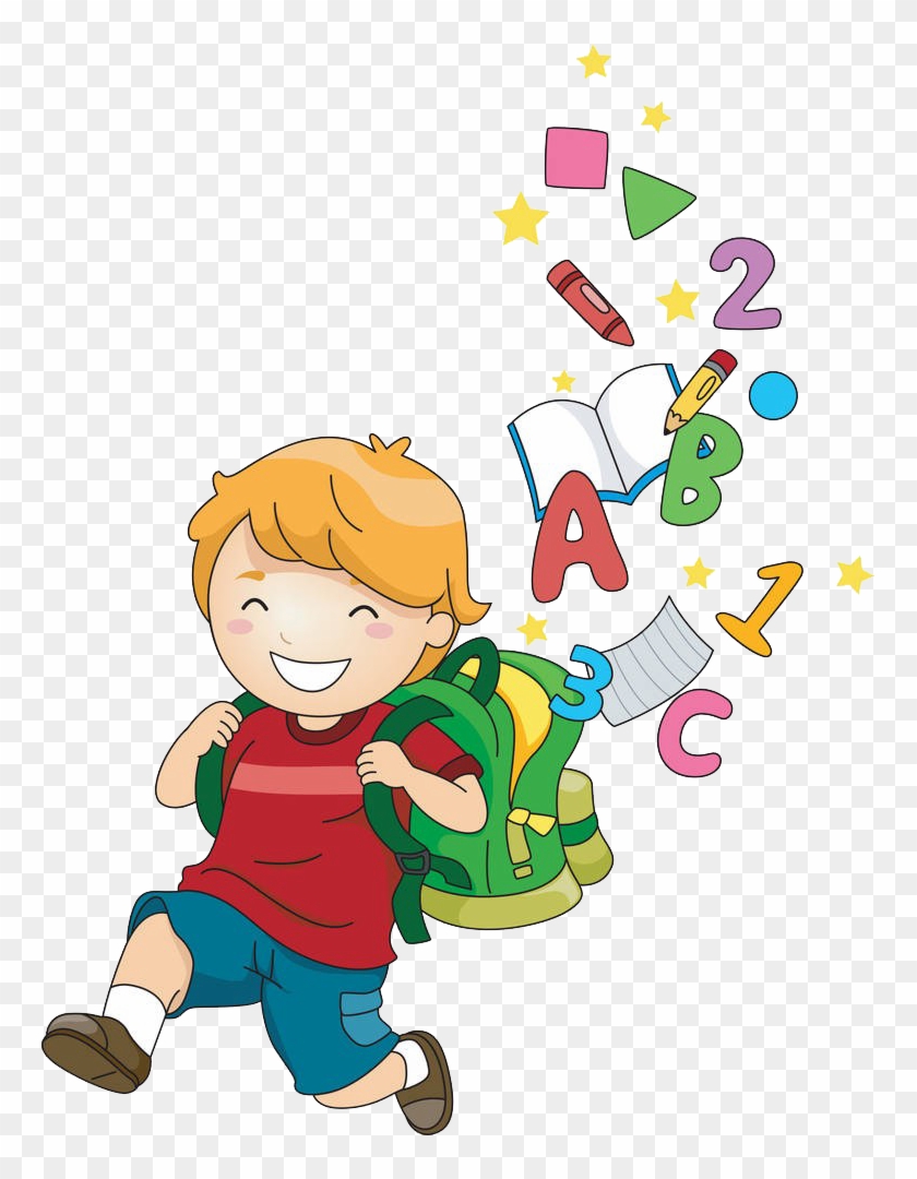 School Child Cartoon Clip Art - Learn Child Png - Free Transparent PNG  Clipart Images Download