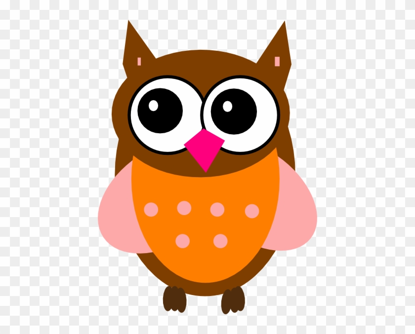 One Pink Owl Clip Art At Clker - Owls Vector Clip Art #231420