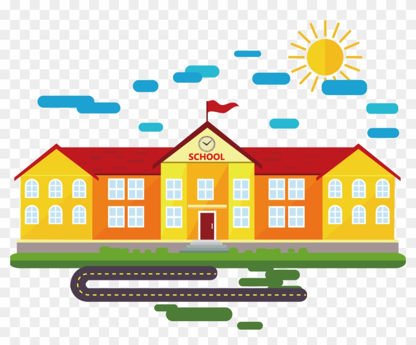 School Cartoon Classroom - School Building Cartoon Png #231448