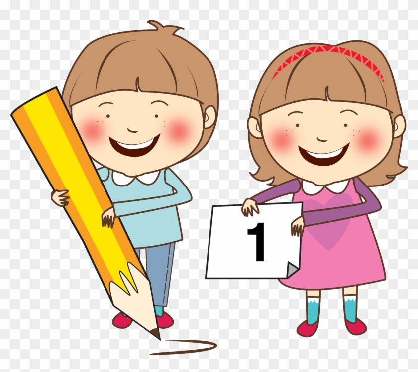 Child Study Skills Learning Clip Art - Happy Child Vector #231557