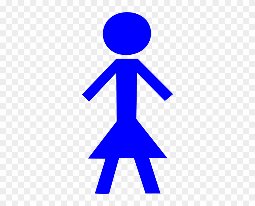 Blue Stick Woman Clip Art At Clker - Stick Figure Transparent Background #231936