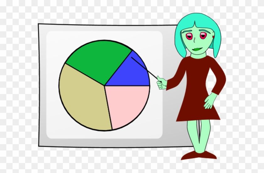 Large Woman Explaining Pie Chart Clipart - Presentation Clip Art #231943