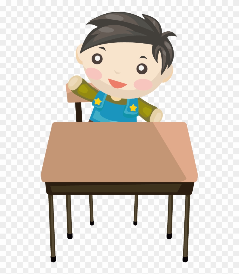 Table Boy Student Clip Art - Cartoon #232057