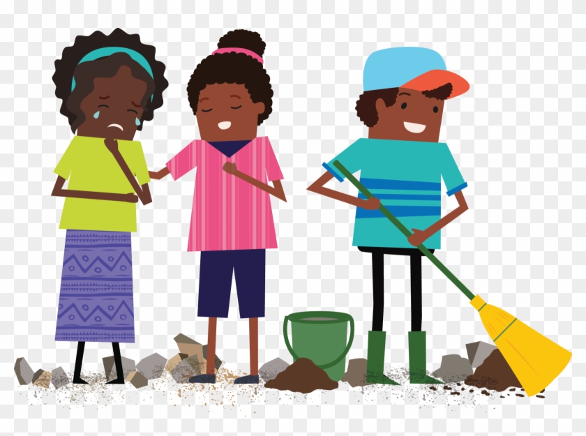 Students From Vcf Vanuatu Helped Clean Their School - Cartoon - Free  Transparent PNG Clipart Images Download