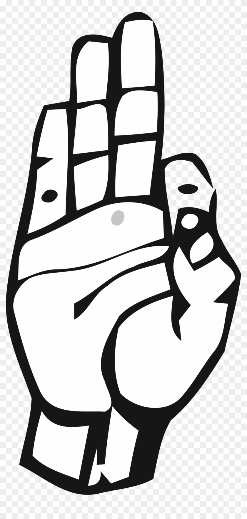 F Clip Art Design Medium Size - Sign Language Letter F #232220