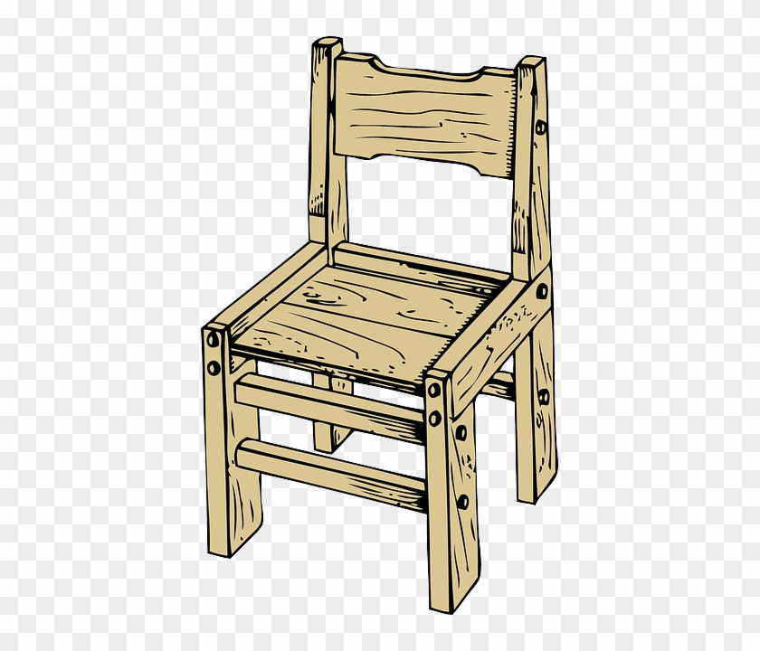 School, Small, Outline, Wooden, Table, Drawing - Wooden Chair Clipart #232290