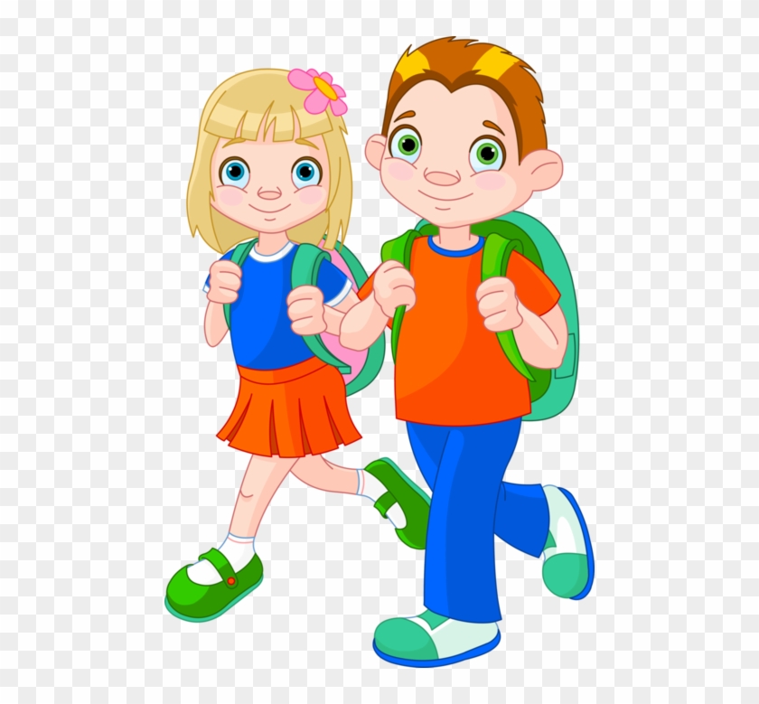 Imágenes De Niños Y Niñas En La Escuela - Boy And Girl Going To School Clipart #232438