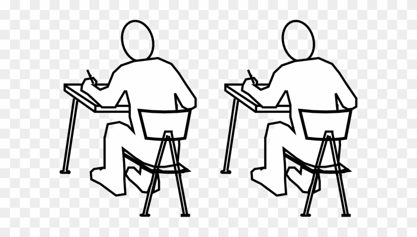 Students Clip Art - Drawing Of A Man Studying #233112