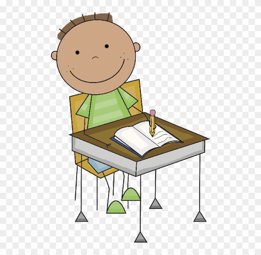 No Frame - Student At Desk Clip Art #233138