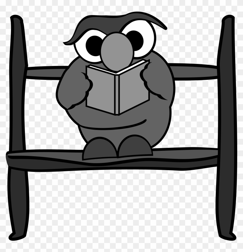 Owl Reading Animal Free Black White Clipart Images - Owl #233249