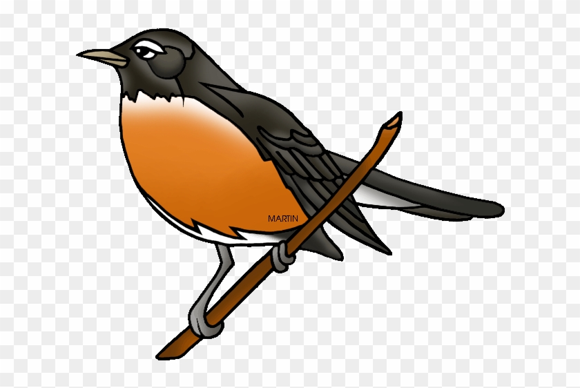 United States Clip Art By Phillip Martin State Bird - Robin Clip Art #233530