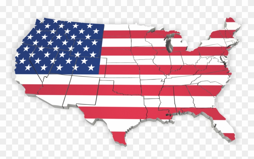 Illinois Blank Map Flag Of The United States Clip Art - Uk Us And France #233541