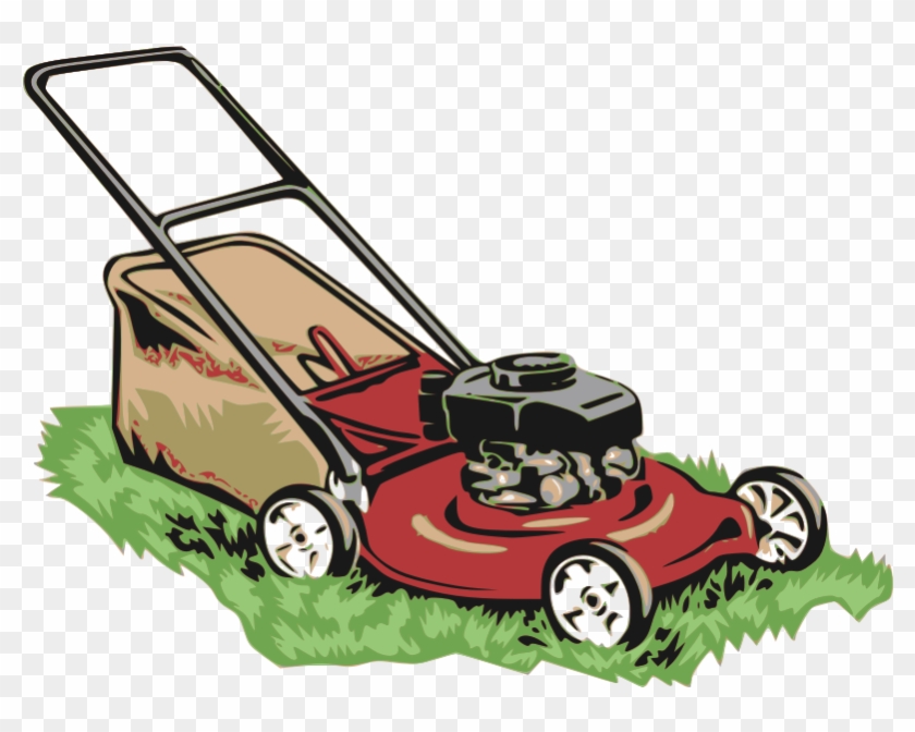 Clipart - Red Lawnmower - Lawn Mower Clipart #233698