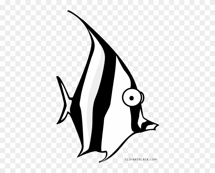 Angel Fish Animal Free Black White Clipart Images Clipartblack - Angel Fish Cartoon #233762