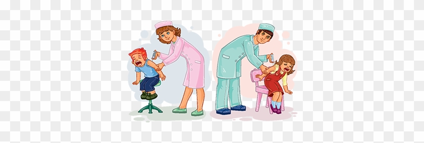 Set Illustrations Of Little Children Vaccinations, - Set Illustrations Of Little Children Vaccinations, #1482425