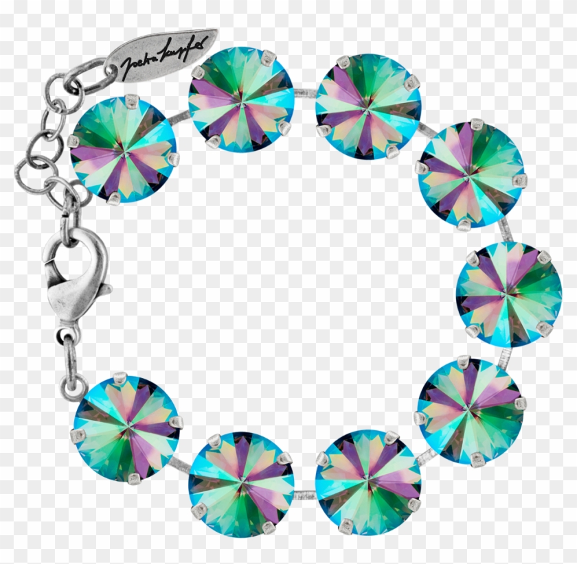 Bracelet With 14mm Swarovski Rivoli Crystal, Silver - Bracelet With 14mm Swarovski Rivoli Crystal, Silver #1482573
