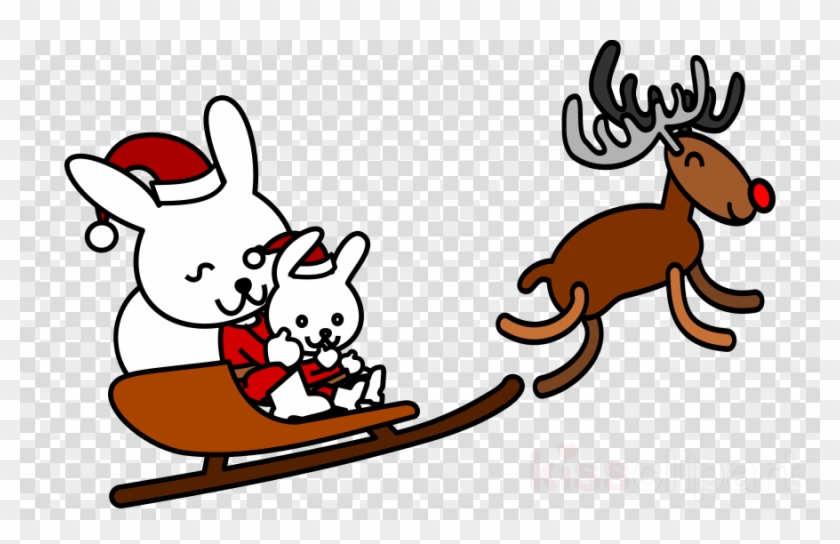 Christmas Rabbit Clip Art Clipart Santa Claus Reindeer - Christmas Rabbit Clip Art Clipart Santa Claus Reindeer #1482784