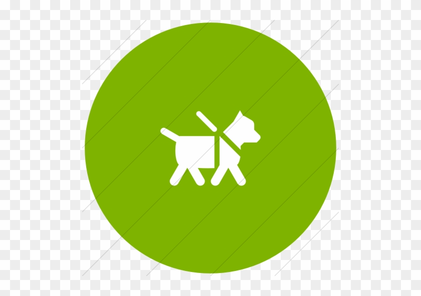 Foundation 3 Guide Dog Icon Flat Circle White On Green - Foundation 3 Guide Dog Icon Flat Circle White On Green #1483138