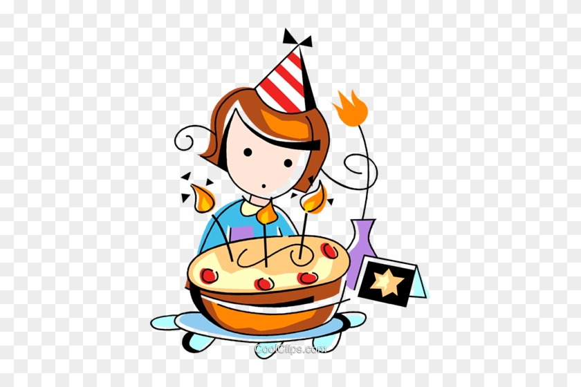 Girl And Her Birthday Cake Royalty Free Vector Clip - Girl And Her Birthday Cake Royalty Free Vector Clip #1483424