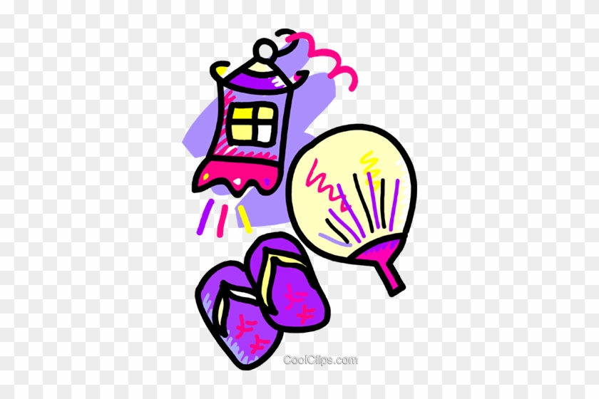 Japanese Items Royalty Free Vector Clip Art Illustration - Japanese Items Royalty Free Vector Clip Art Illustration #1484276